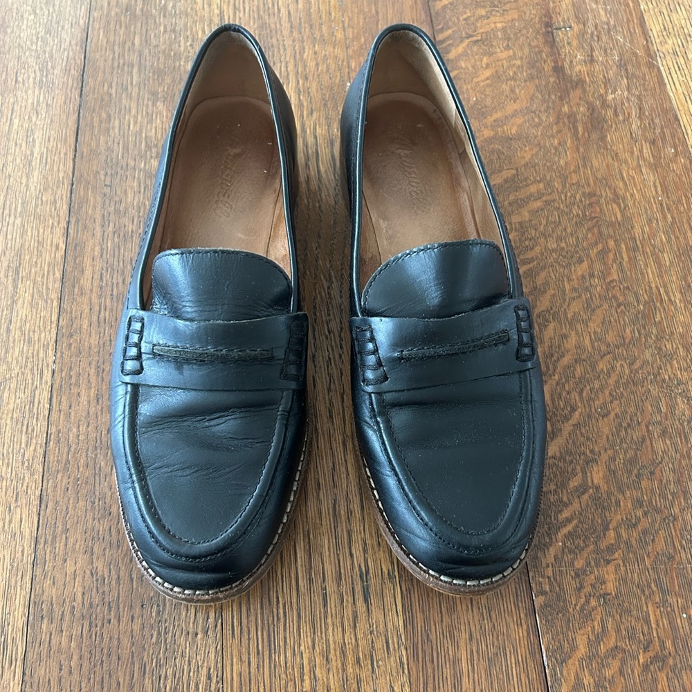 Madewell Black Leather Loafers